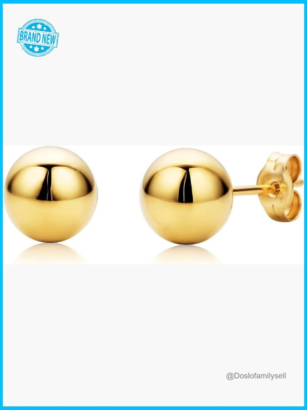 14k Yellow Gold Ball Stud Earrings Classic Minimal Elegant Everyday Wear